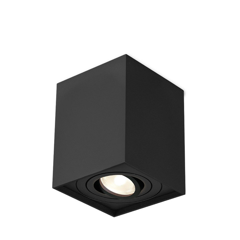 Plafonnier alu GAMA-8010E noir spot de plafond carré GU10 35W