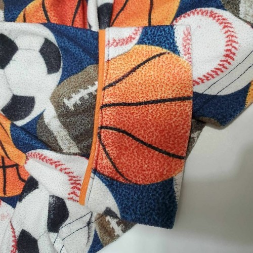 JCPenney Basics Boys 2 Piece Pajama Sets Orange Blue Sports Ball Print 10 - Picture 3 of 12