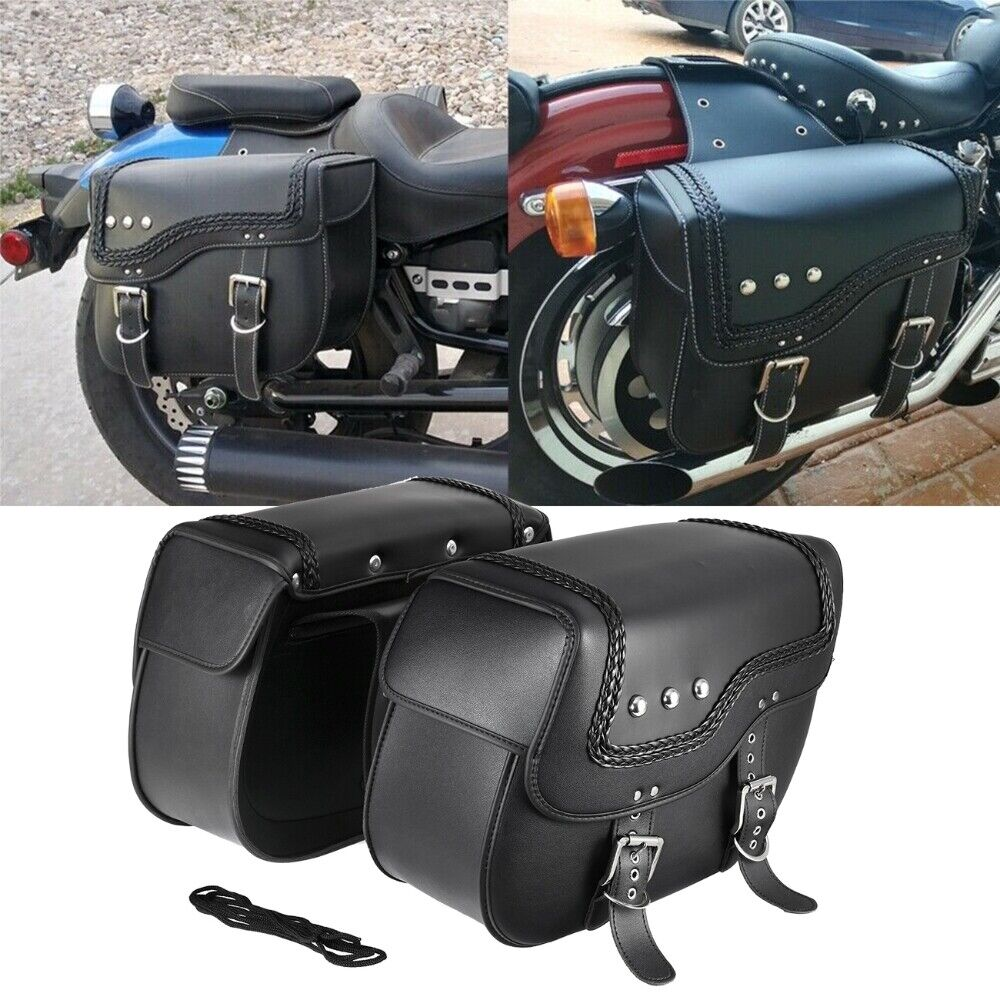 Luggage Side Saddlebags Tool Bag For Kawasaki Vulcan 800 900 1600 1500 Classic-image