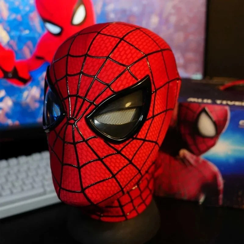 Spiderman Mask Moving Eyes Control Cosplay Lights Up Blink Eyes Tasm 2 Movie New - Image 3 of 4