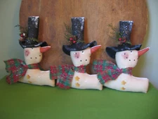 PATTERN~PRIMITIVE WINTER SNOWMEN BOWL FILLERS DOLL ORNIE CUPBOARD TUCK