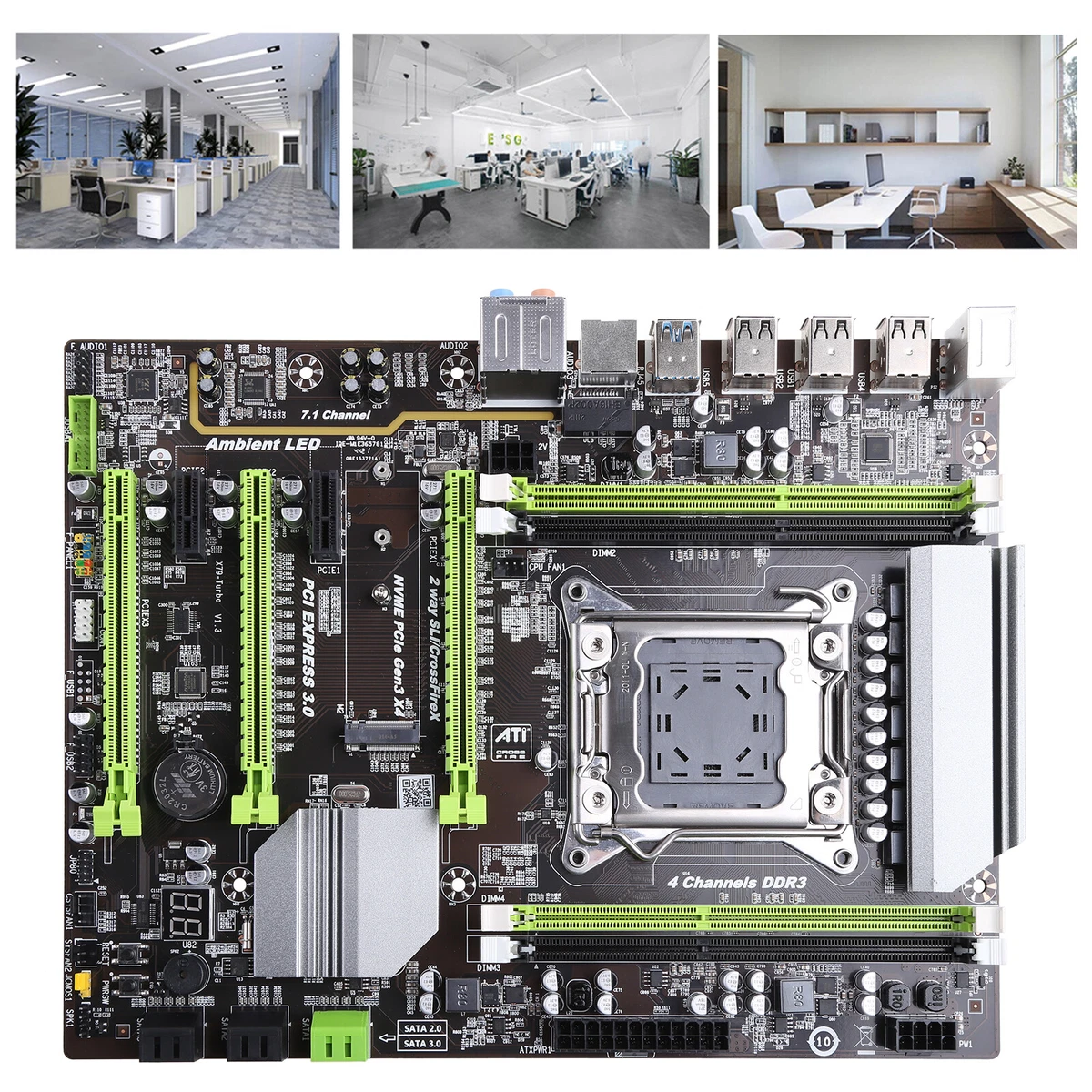X79T LGA 2011 CPU Computer Mainboard DDR3 Desktop PC Motherboard with 4 Channel