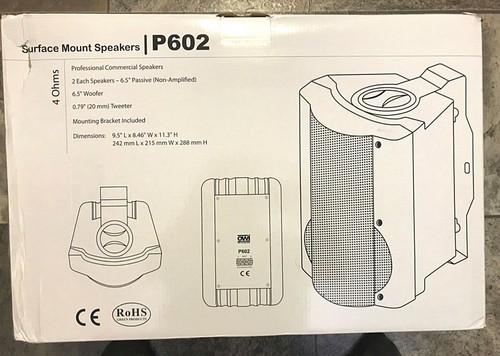OWI P602 2-Way 6.5.in 4 Ohm 6in 2-Way Surface Mount Speaker Pair Black New InBox - Picture 7 of 9