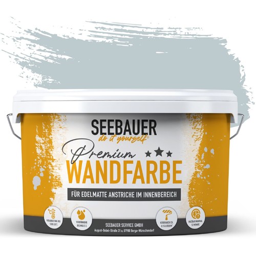SEEBAUER diy Wandfarbe Blau für Innen - Hohe Deckkraft, Abwaschbar & Tropffrei - Bild 11 von 74