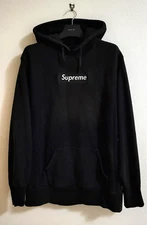 RARE Supreme Vintage Black Box Logo Hoodie 2001 - Sz. Large - First Black Bogo