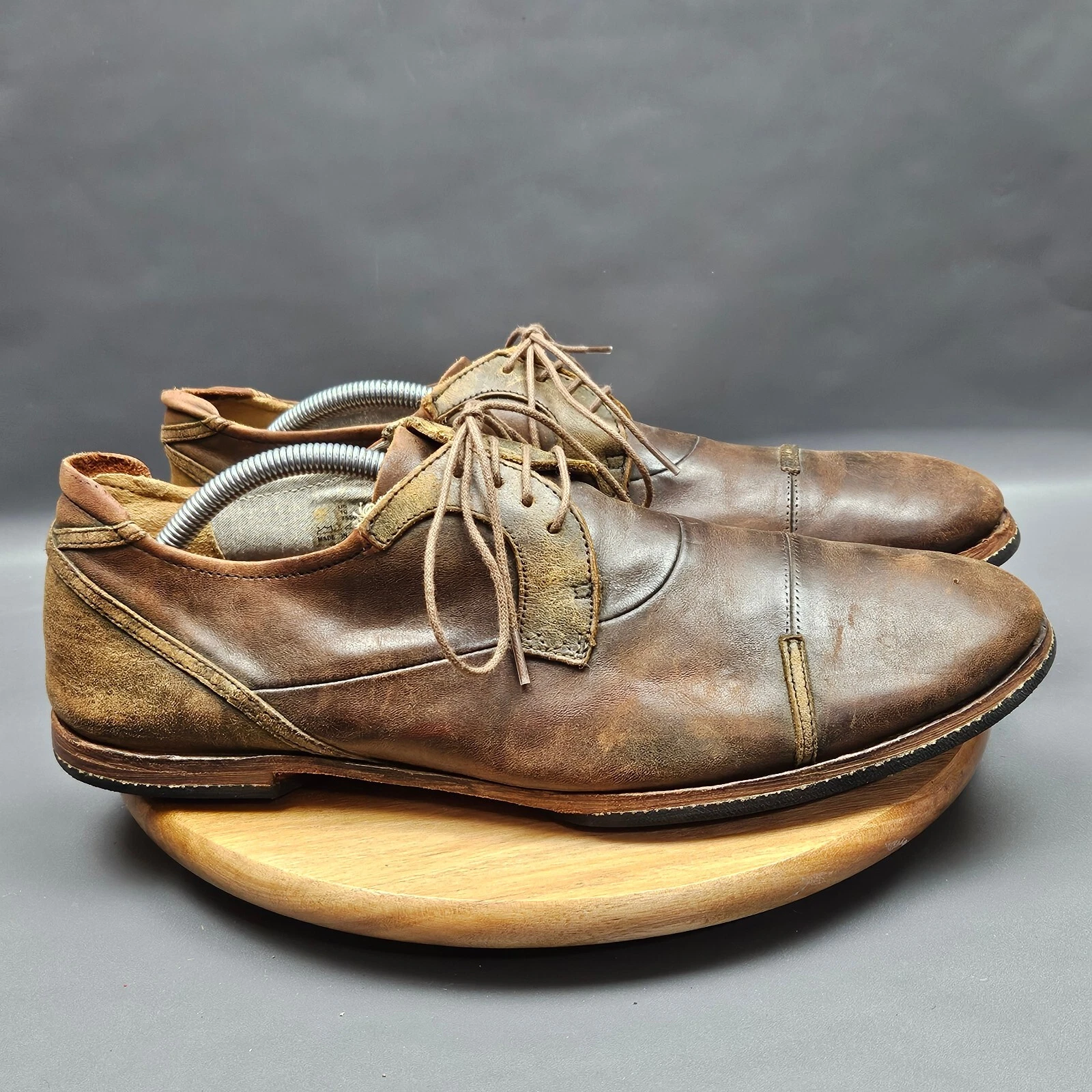 Oxford Timberland Wodeho Blucher da uomo 10 marroni in pelle stringati effetto invecchiato