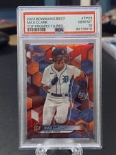 MAX CLARK 2023 Bowman's Best Top Prospects Red #/10 PSA 10 Gem Mint #TP-23