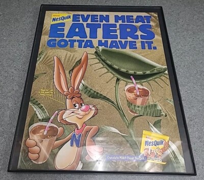 Nesquik Chocolate Milk 1999 Print Ad Framed 8.5x11  