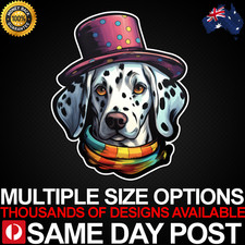 DALMATIAN DOG SCARF Vinyl Car Sticker Decal Cheap Aussie Animal Pet Cute Puppy