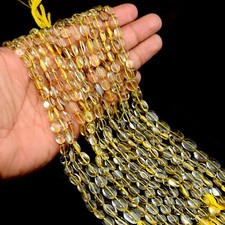 Lemon Quartz Oval Beads 13 Inch Strand Natural Gemstone Jewelry Wholesale Lot