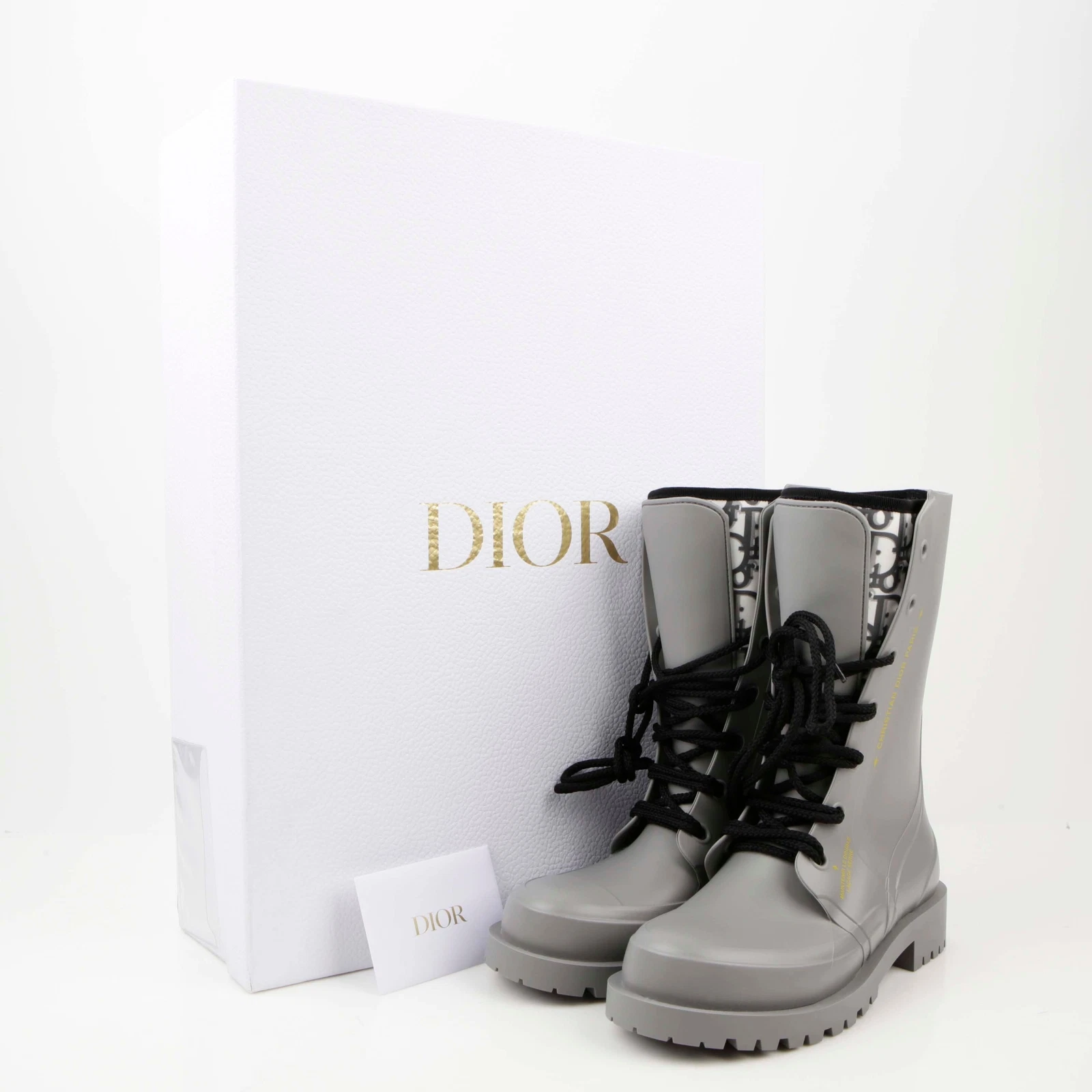 Bottines de camp caoutchouc pierre grise Dior 35 46139212