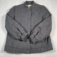 Clan Royal Of Scotland Jacket Queen Gray Herrringbone Cropped Vintage Pure Wool