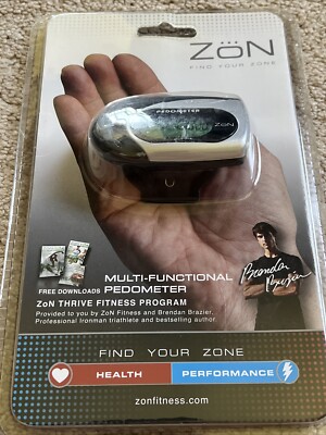 NEW Zon Multi-Functional Clip-On Step Counter Pedometer + Clock & Alarm BLACK