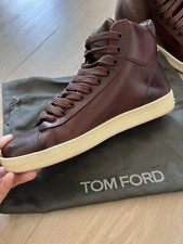 Tom Ford 1,090 All Leather Hi top Sneakers Shoes 8