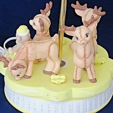 Vintage Kimple Reindeer Lamp Baby Polka Dot Yellow Teddy Bear