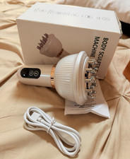 Handheld Cordless Rechargeable Vibrating Body Massager USB Charging White/Gold