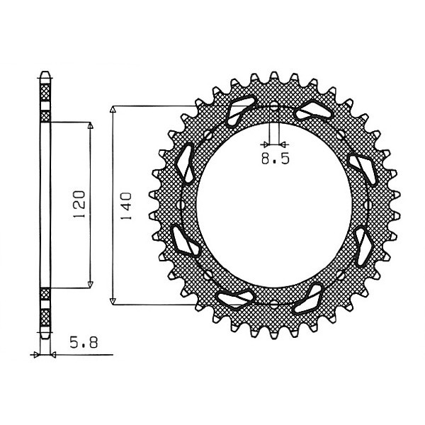 Kawasaki KLR 650 Stahl Kette 43 Z 520 P 1987-1989-image
