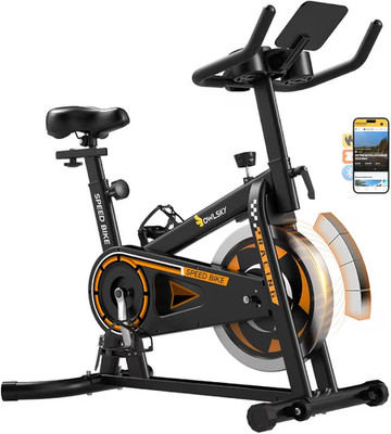 OWLSKY Exercise Bike with APP,Indoor Cycling Bike, 300 lbs Capacity Quiet