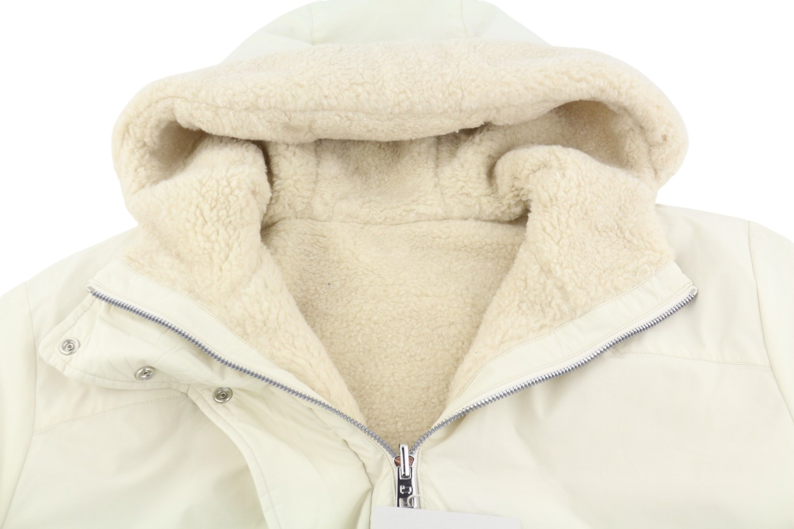 Woolrich Women's Reversible Teddy Parka Jacket Cream Size S image 7