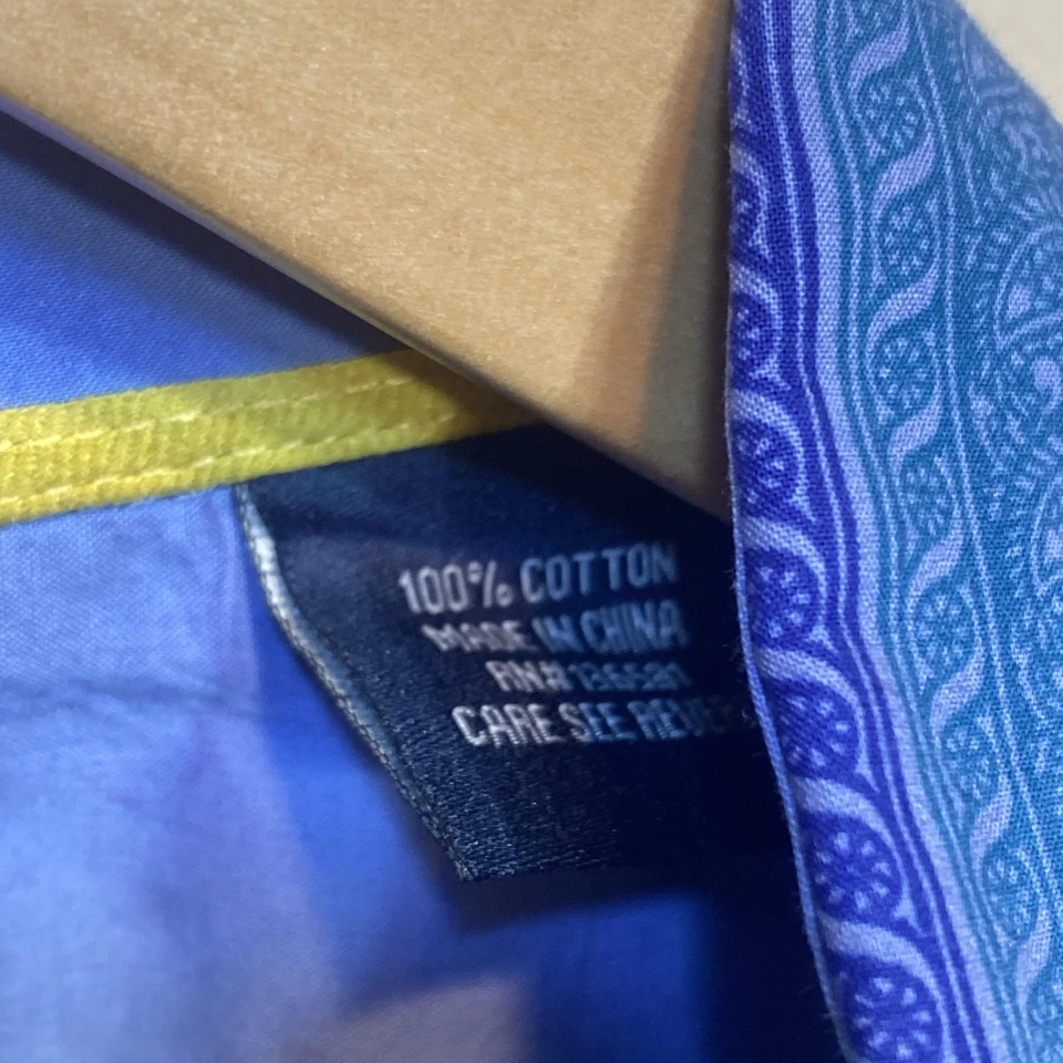 Camisa NAT NAST Para Hombre XL Azul PAISLEY Rayas Abotonadas Manga Larga Soprano. A33 Foto 4 de 4