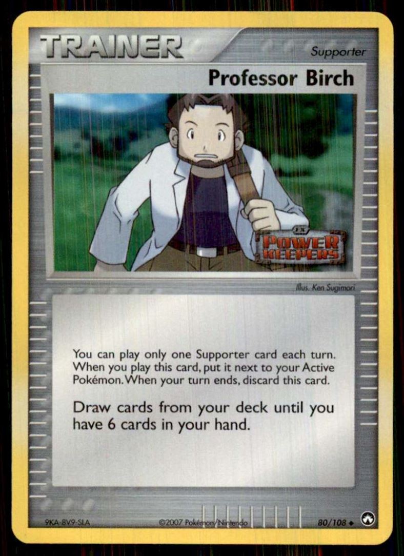 2007 Pokemon EX Power Keepers Reverse Foil Professor Birch U #80
