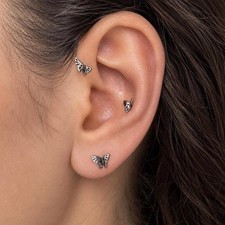 16g/18g/20g Titanium Butterfly Cartilage Stud...