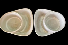 Soup And Crackers Bowl Set Of 2 Chip Dip Ceramic With Handle Rustic Stoneware