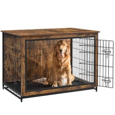 44.1" Dog Crate Furniture, Indoor Dog Cage Side End Table, XL Pet Wood Kennel...