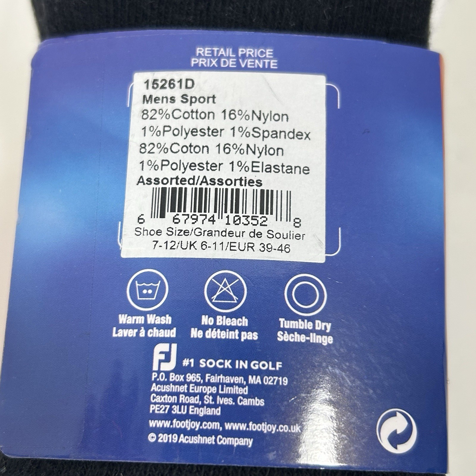 FootJoy Golf Comfort SOF Ankle Socks Men Size 7-12 Multicolor 9 Pairs NEW