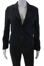 Marc By Marc Jacobs Womens Button Down Cropped Jacket Navy Blue Size Small