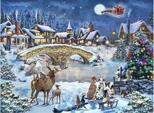 Christmas Eve 500-Piece Jigsaw Puzzle - Santa Claus Winter Decor for Adults