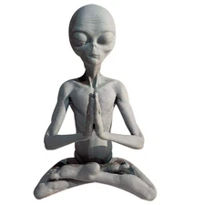 Meditating Statue Garden Art Sculpture Extraterrestrial Figurines for Indoor ...