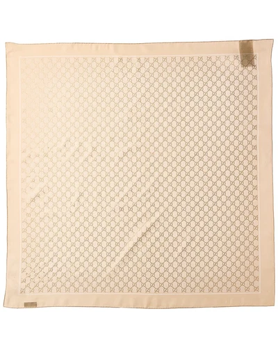 Foulard femme Gucci en soie beige