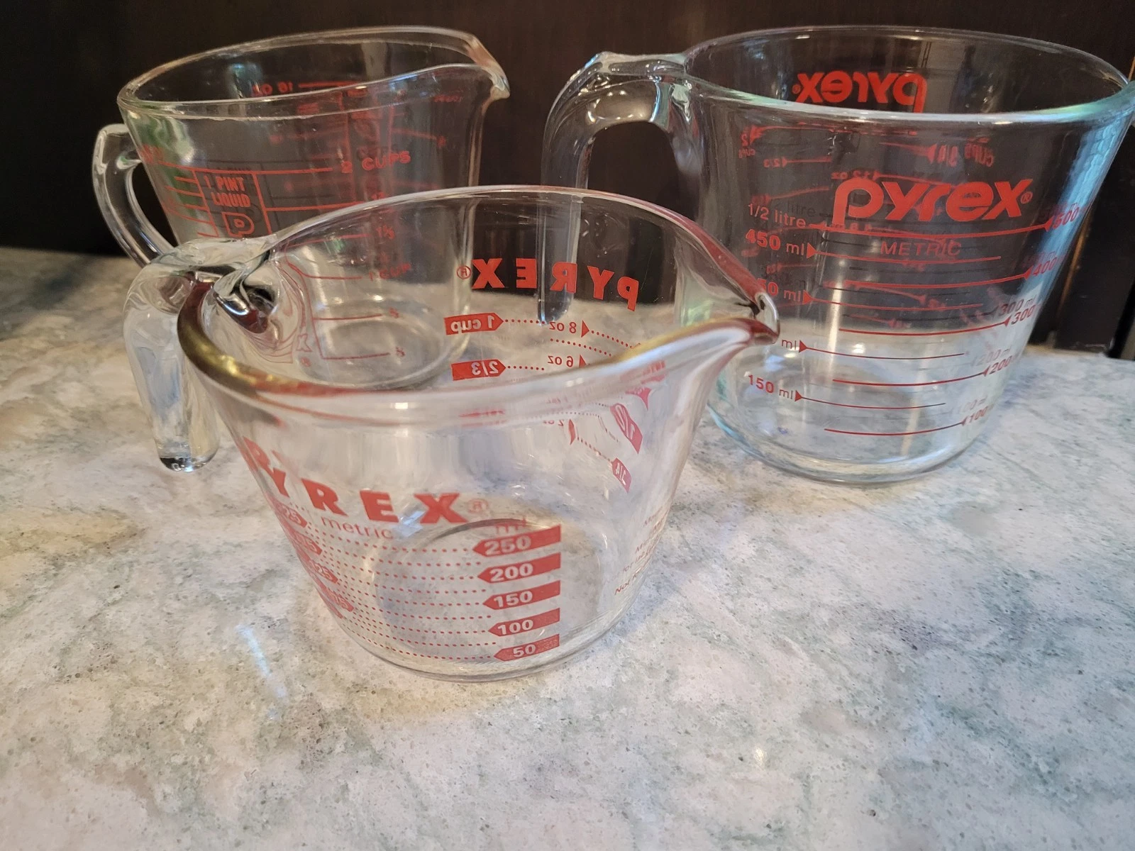 Vintage Pyrex Measuring Cups 3-Pieces Lot *Read Description*