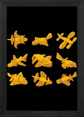 Antiker Alien Theoretiker gerahmtes Wandbild Poster Leinwanddruck Bild