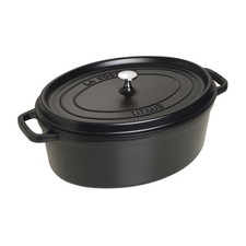 STAUB Cast Iron Oval Cocotte, 8.5-quart, Black Matte