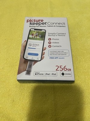 PICTURE KEEPER CONNECT 256GB PORTABLE FLASH USB BACKUP STORAGE DEVICE NEW IN BOX