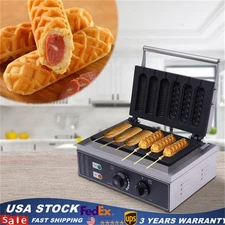 Commercial Electric Waffle Maker Hot Dog French Muffin Machine Corn Dog Maker