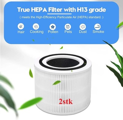 2x Ersatzfilterset für Levoit Core 300 300S Luftreiniger HEPA-filter Aktivkohle