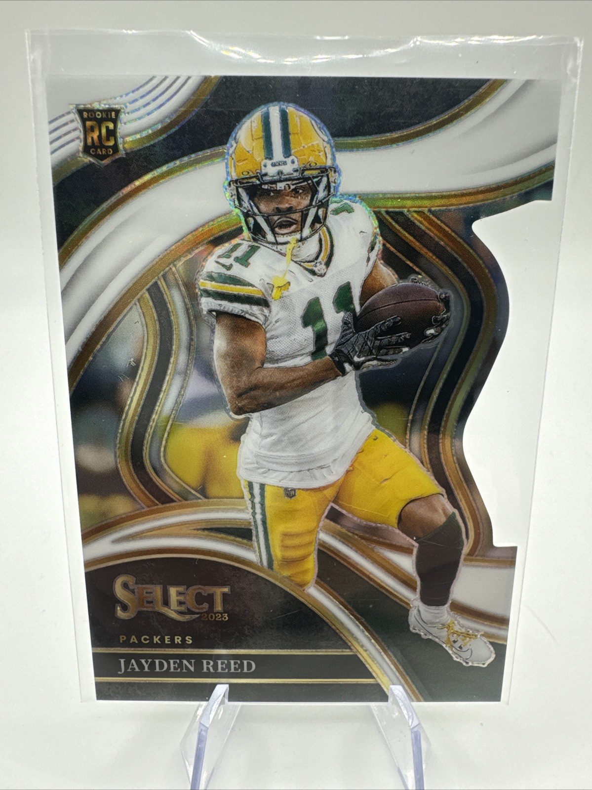 2023 Panini Select - Club Level Jayden Reed #258 White Prizm Die-Cut /199 (RC)