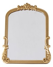 Vintage Vanity Small Mirror with Stand,Gold Decorative Mirrors for Wall,Antiq...