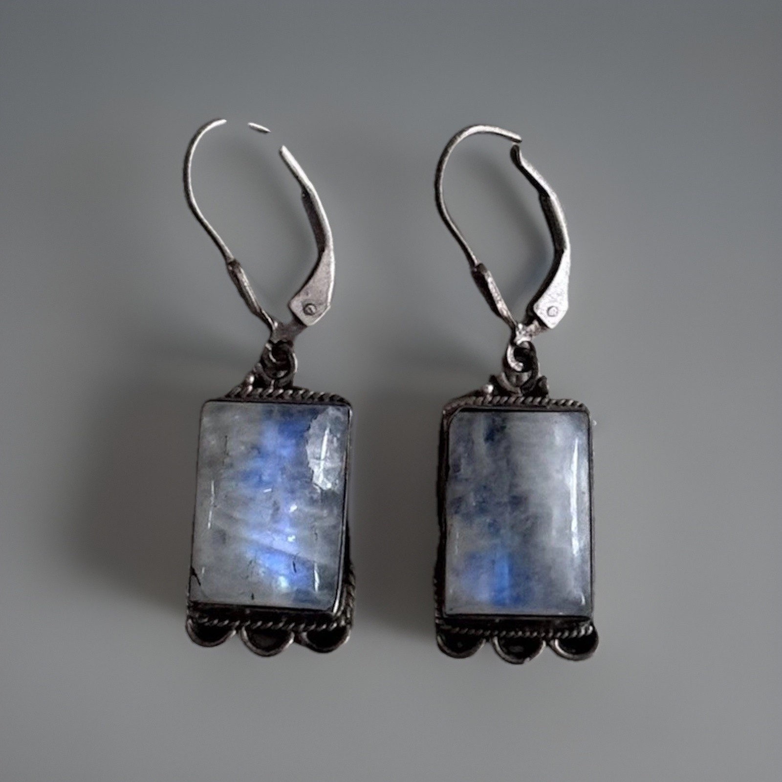 Moonstone Rectangle RM 925 Sterling Silver Filigr… - image 1