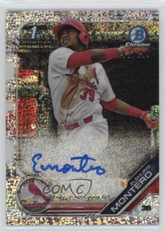 2019 Bowman Chrome Prospect Speckle Refractor 282/299 Elehuris Montero Auto 13iq