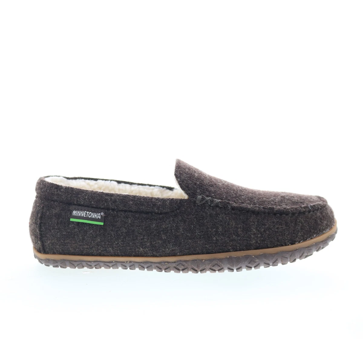 New Mens Minnetonka Neil Charcoal Wool Blend Slip On Indoor Clog Slipper Size 12 Amazon.com | Minnetonka Plaid Lined Hardsole - Moccasin  main image 3