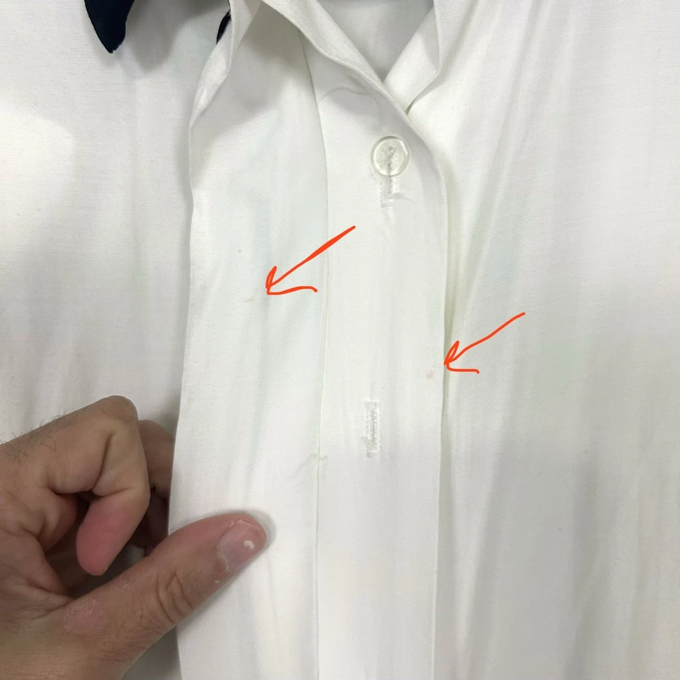 VTG Melrose White Black Contrast Blouse Size 14 Short Sleeve 80s 90s Rayon - Imagem 3 de 4