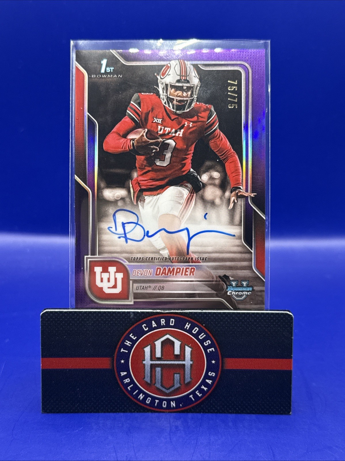 2025 Bowman U Chrome Devon Dampier 1st Purple Auto /75 Bookend! Utah MB1