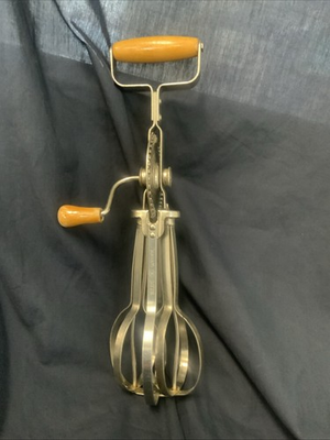 #ad Blue Whirl Stainless Steel Kitchen Hand Mixer Egg Beater Vintage $7.95