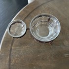 Chip & Dip  GLASS SERVING BOWLS W/ BRONZE COLORED Rustic Metal HOLDER — photo 4