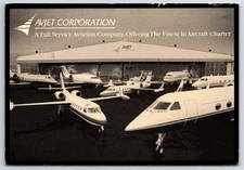 Avjet Corporation Jet Charter Advertising Postcard Burbank CA 1980s