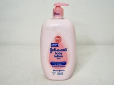 Johnson's Baby Lotion Pink Bottle 27oz Discontinued Nourishes 24 Hours NOS